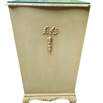 Reproduction French Provincial chest of drawers with glass top protector