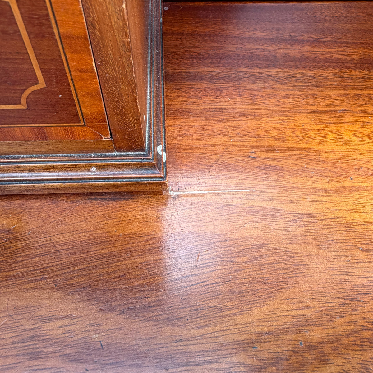 Angle view of dressing chest in outdoor light showing overall finish