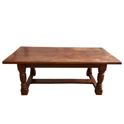 Full table view in outdoor setting showing scale and seated capacity
