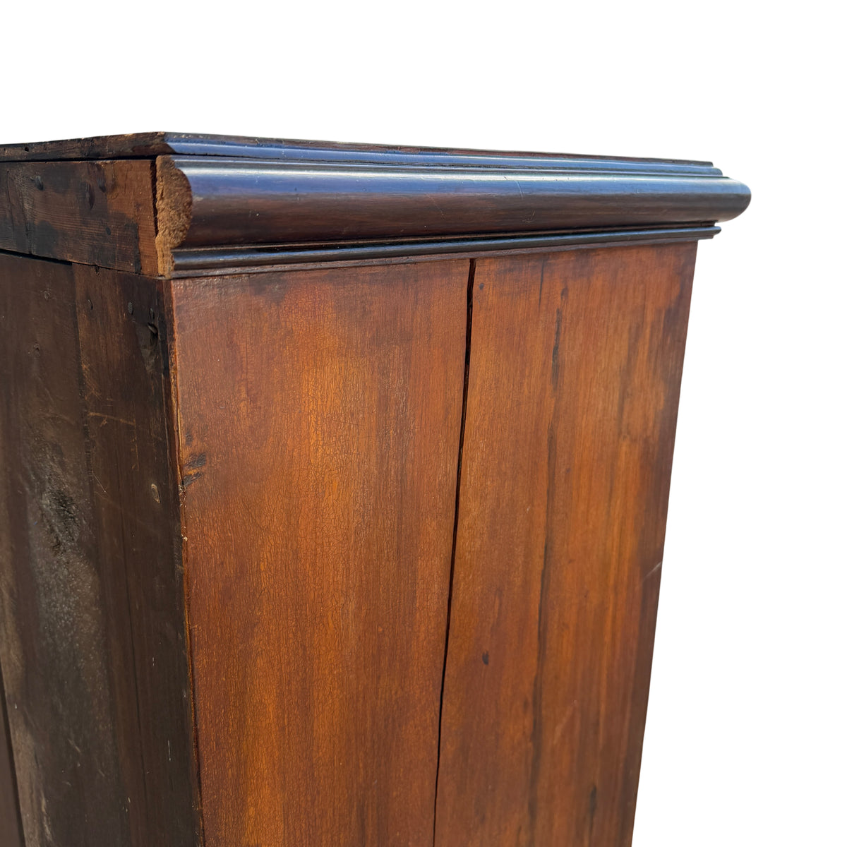 Full front view of carved two‑door sideboard with brass door handles