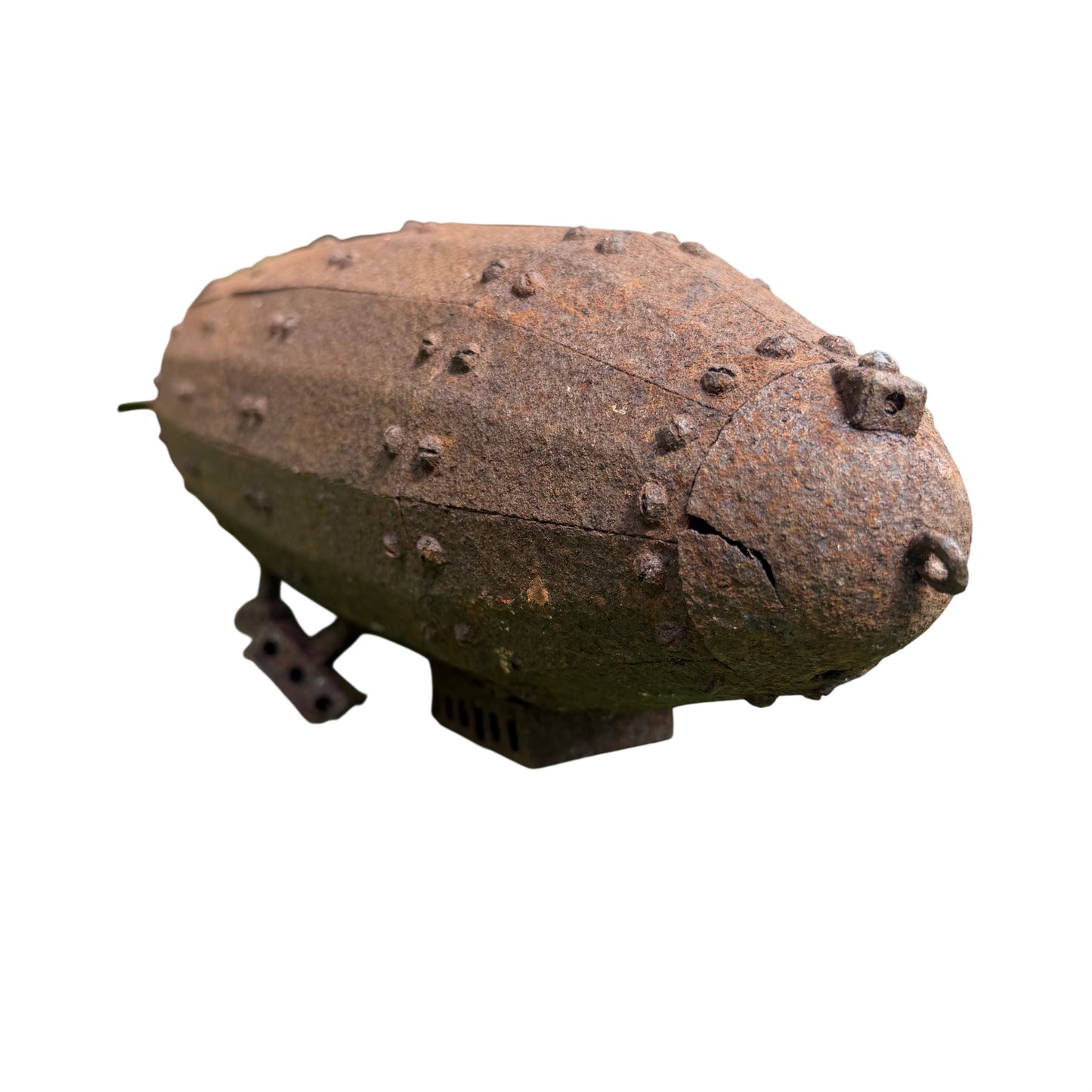 Nose section of Metalcraft Zeppelin model showing split seams and riveted joins