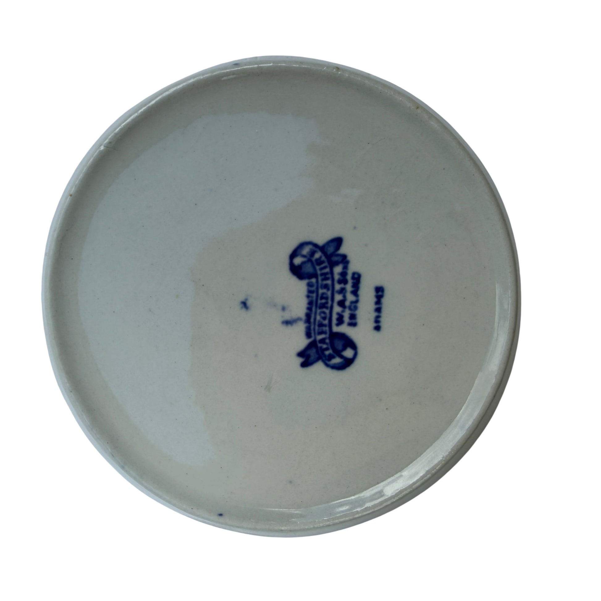 Early 20th century W. Adams & Sons Willow pattern pin dish in blue transferware