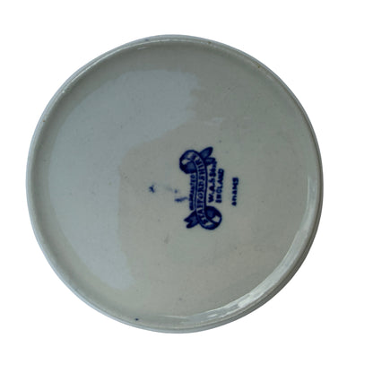 Early 20th century W. Adams & Sons Willow pattern pin dish in blue transferware