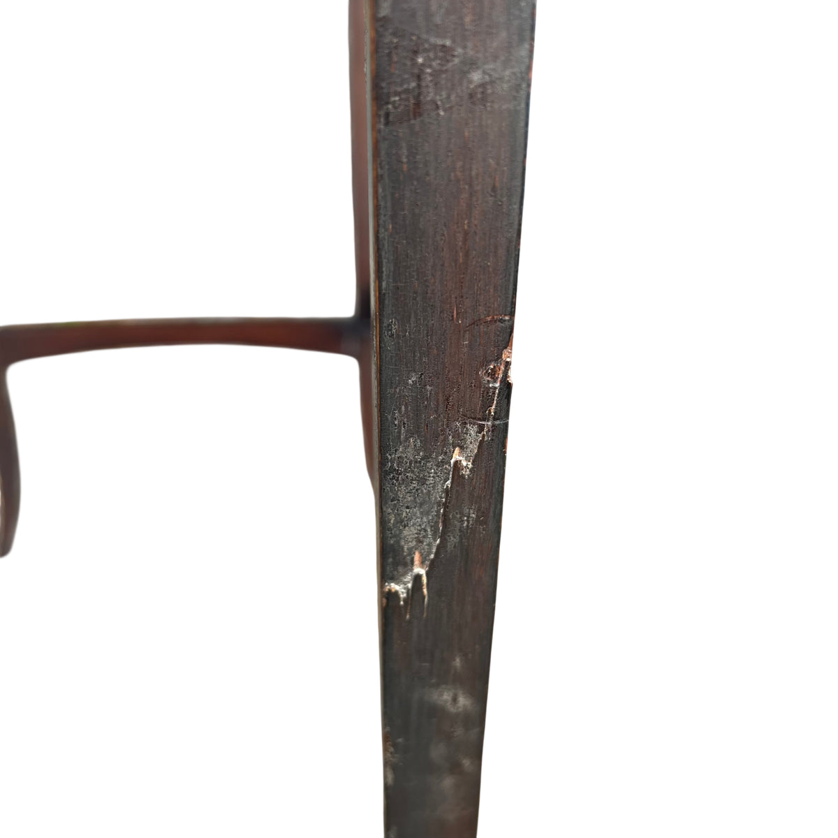 Angle view of nesting tables showing overall profile and tapered legs