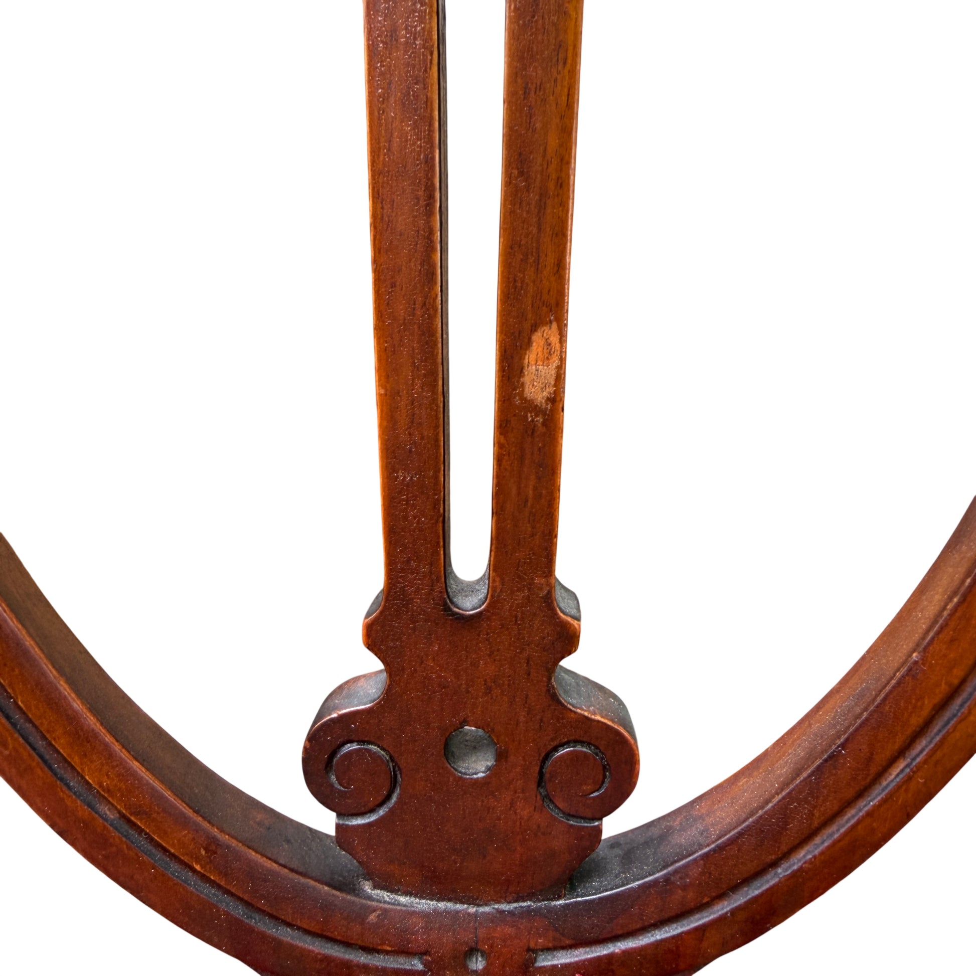 Pair of Victorian carved dining chairs showing turned legs and upholstered seats