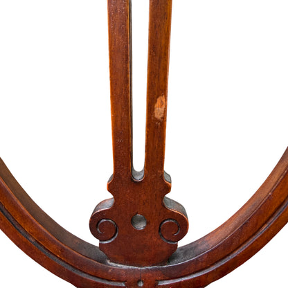 Pair of Victorian carved dining chairs showing turned legs and upholstered seats