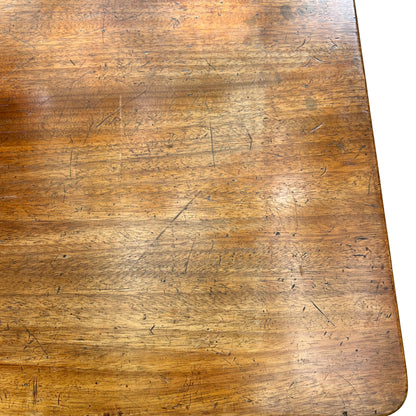 Full length view of antique oak hall table in outdoor setting
