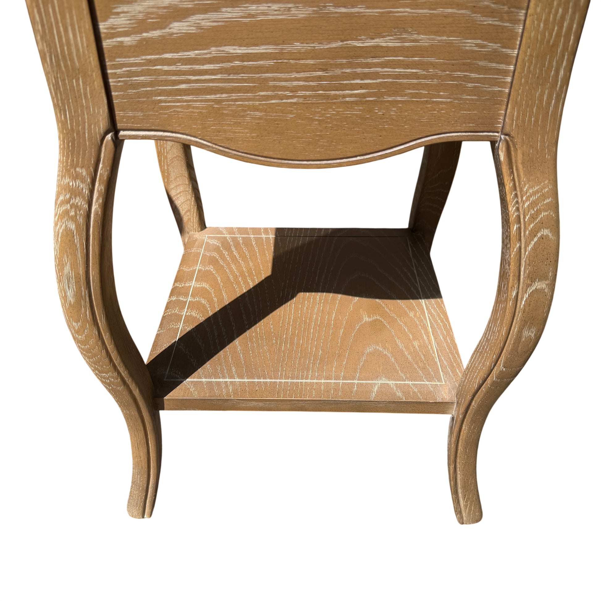 Two-drawer bedside cabinets in oak-effect finish for bedroom storage