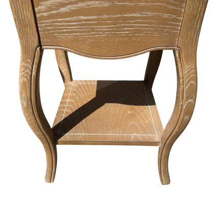 Two-drawer bedside cabinets in oak-effect finish for bedroom storage