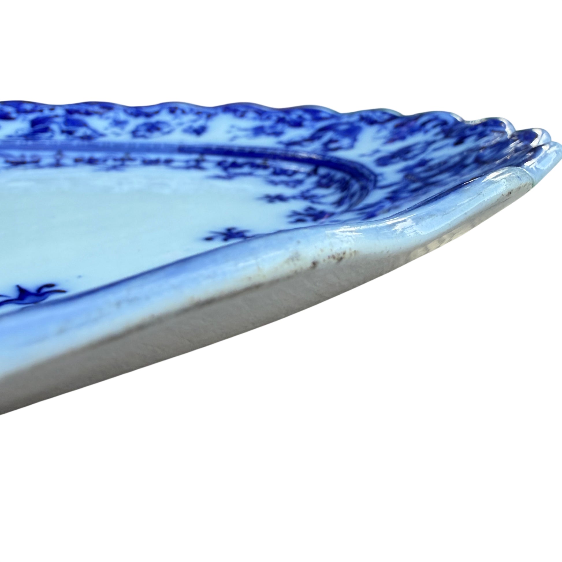 Underside of platter with impressed and painted maker's mark WARWICK S H & S ENGLAND