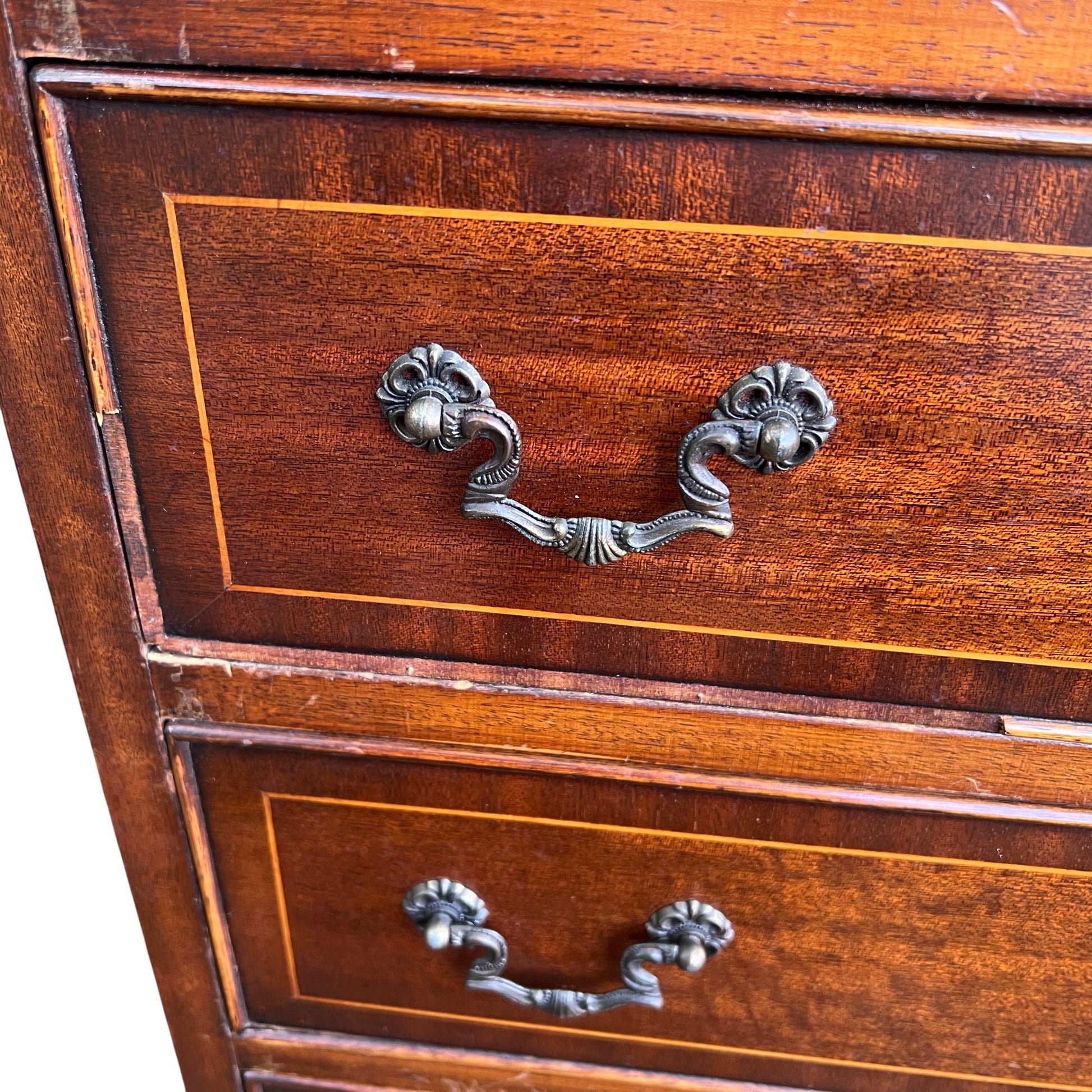 Lower section view showing three lower drawers and moulded plinth base