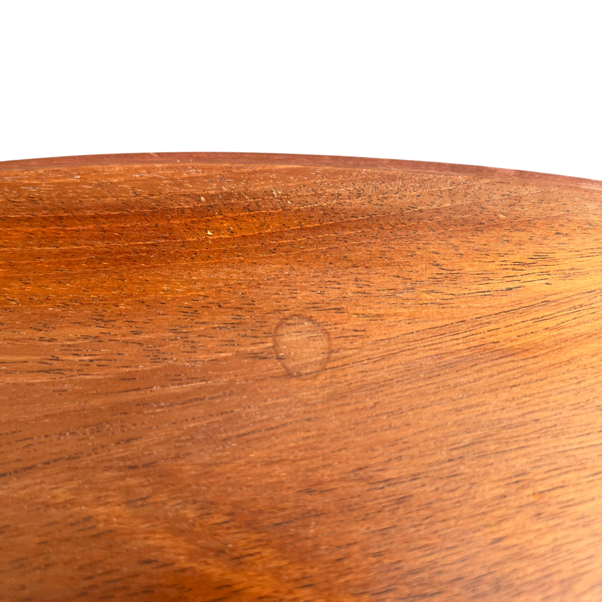 Understated mid century side table with cross stretcher detail