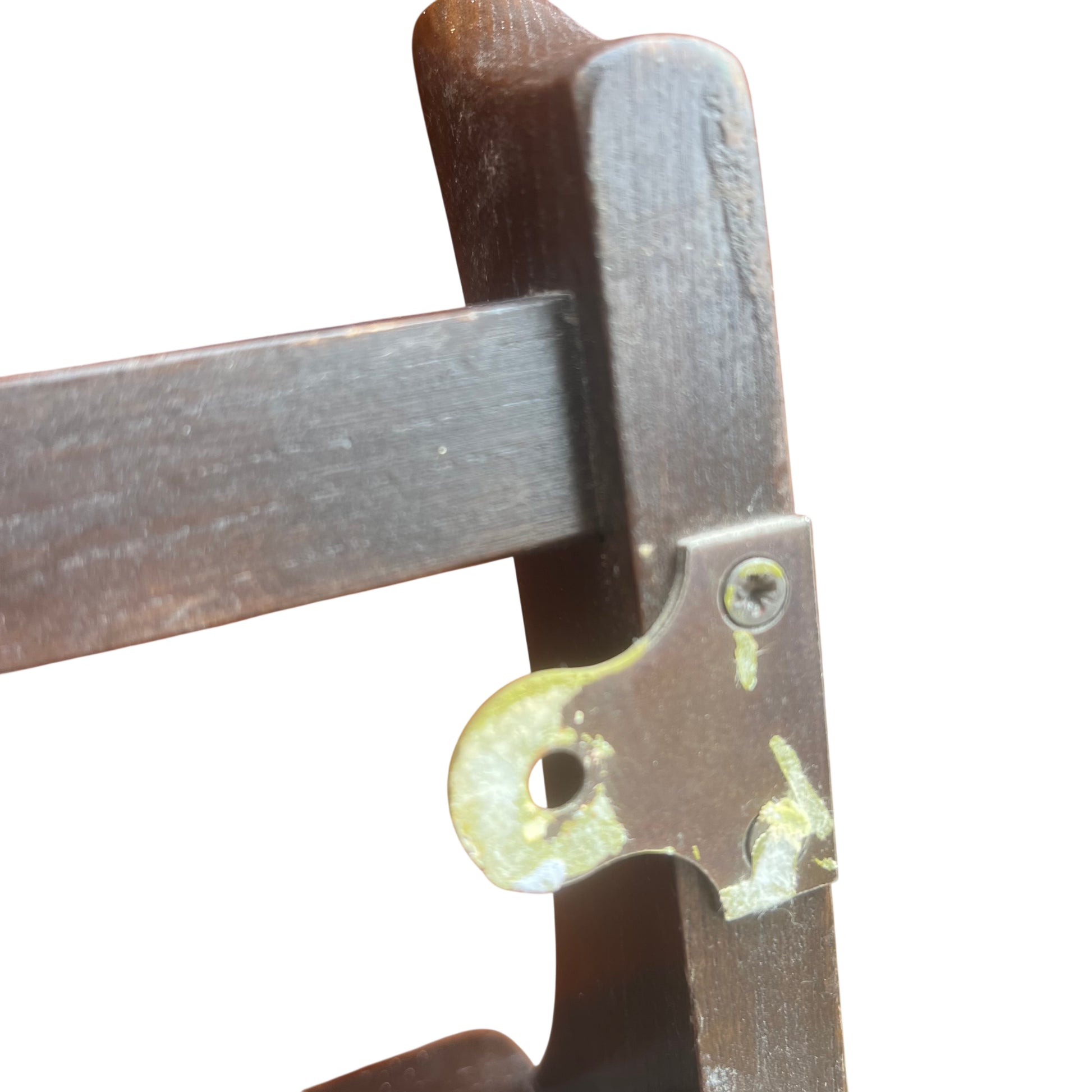 Side view of Ercol wooden plate rack showing slim depth and rails