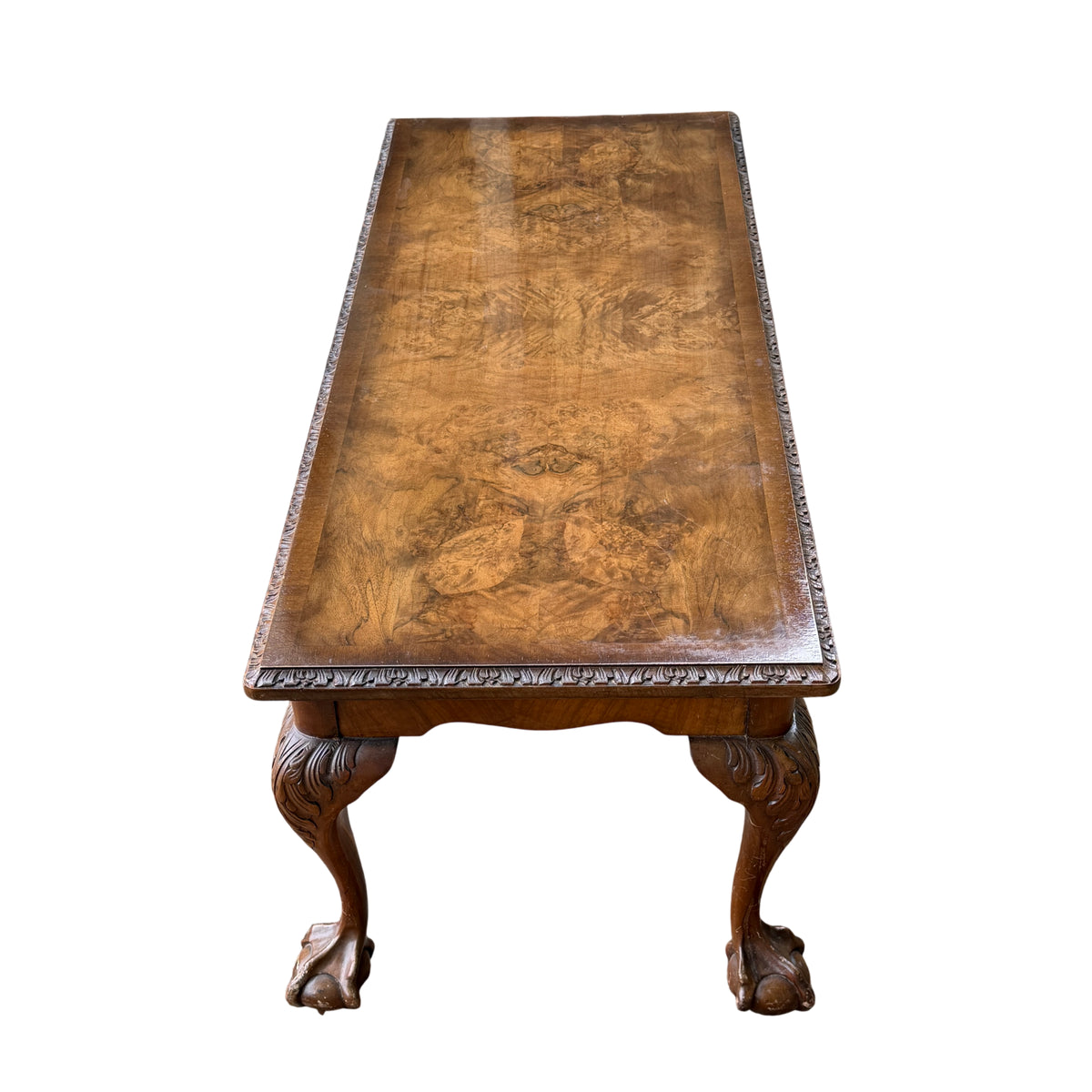 Vintage wooden coffee table with loose glass top included