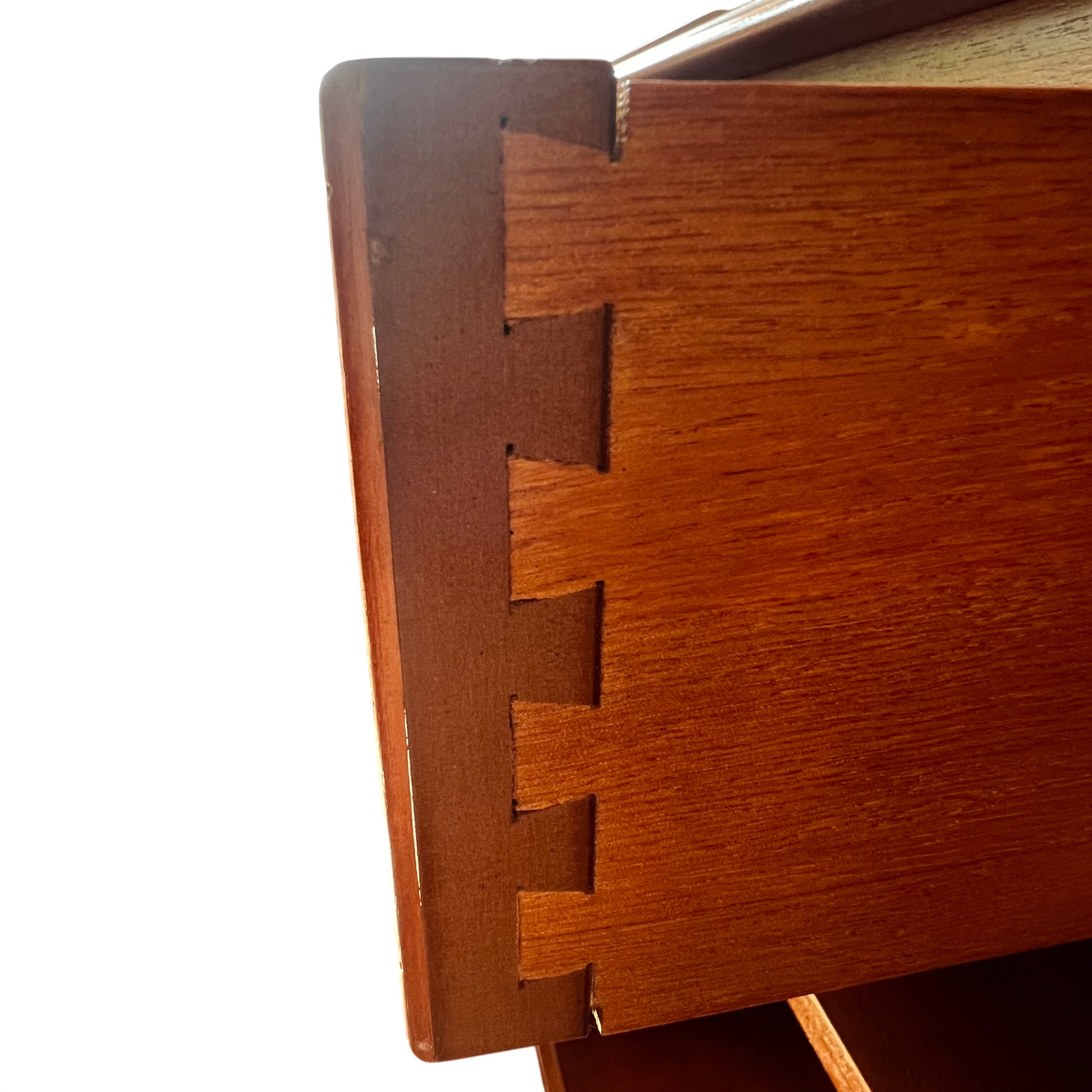 Top view of pine bookcase showing edge detail and inlaid top panel