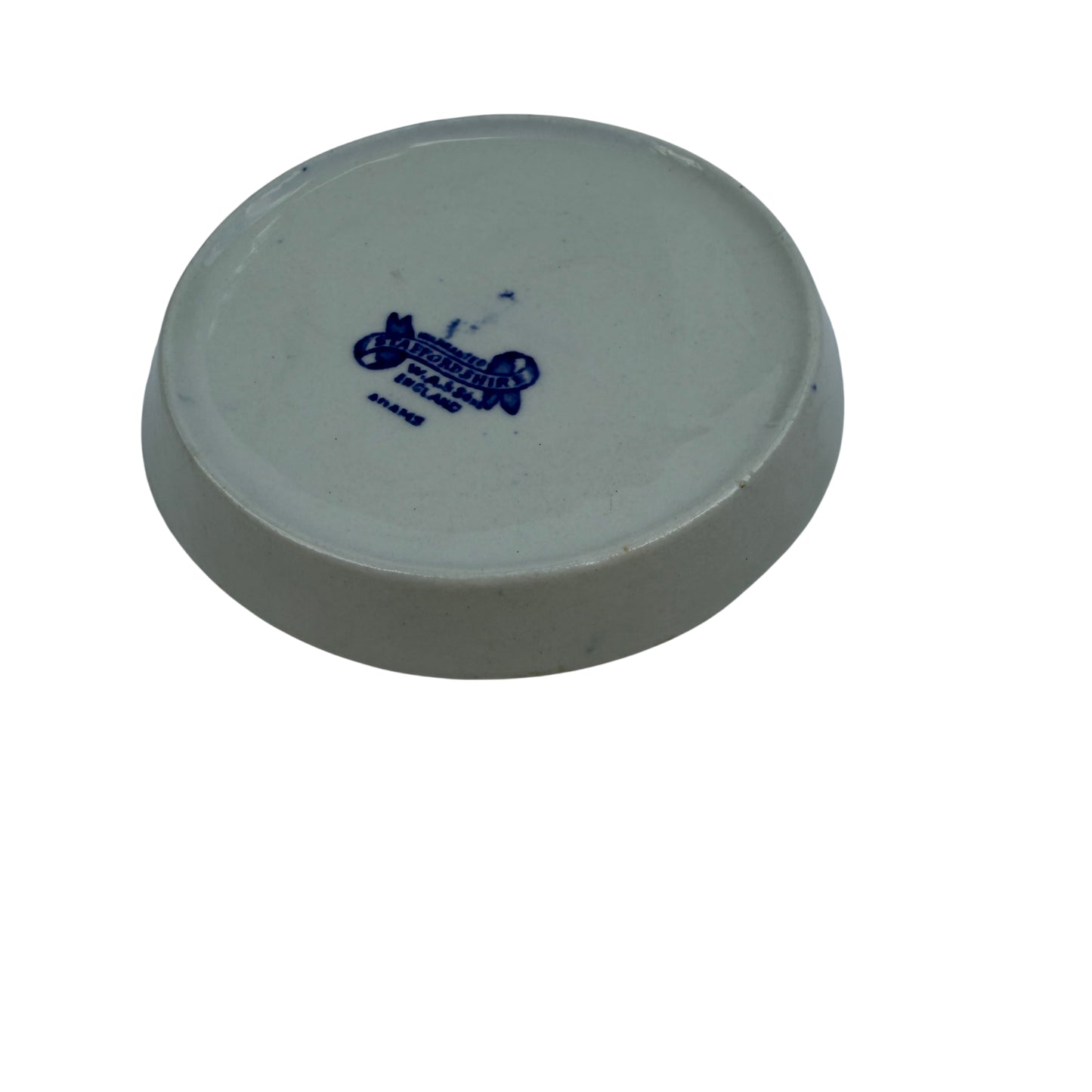 Staffordshire transferware dish showing pagoda bridge and boat motif