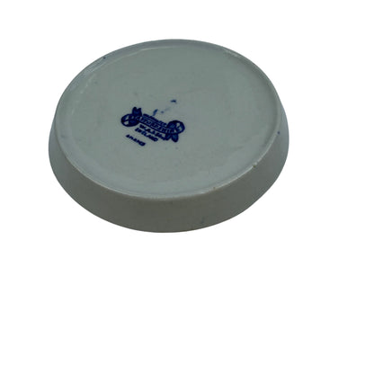 Staffordshire transferware dish showing pagoda bridge and boat motif