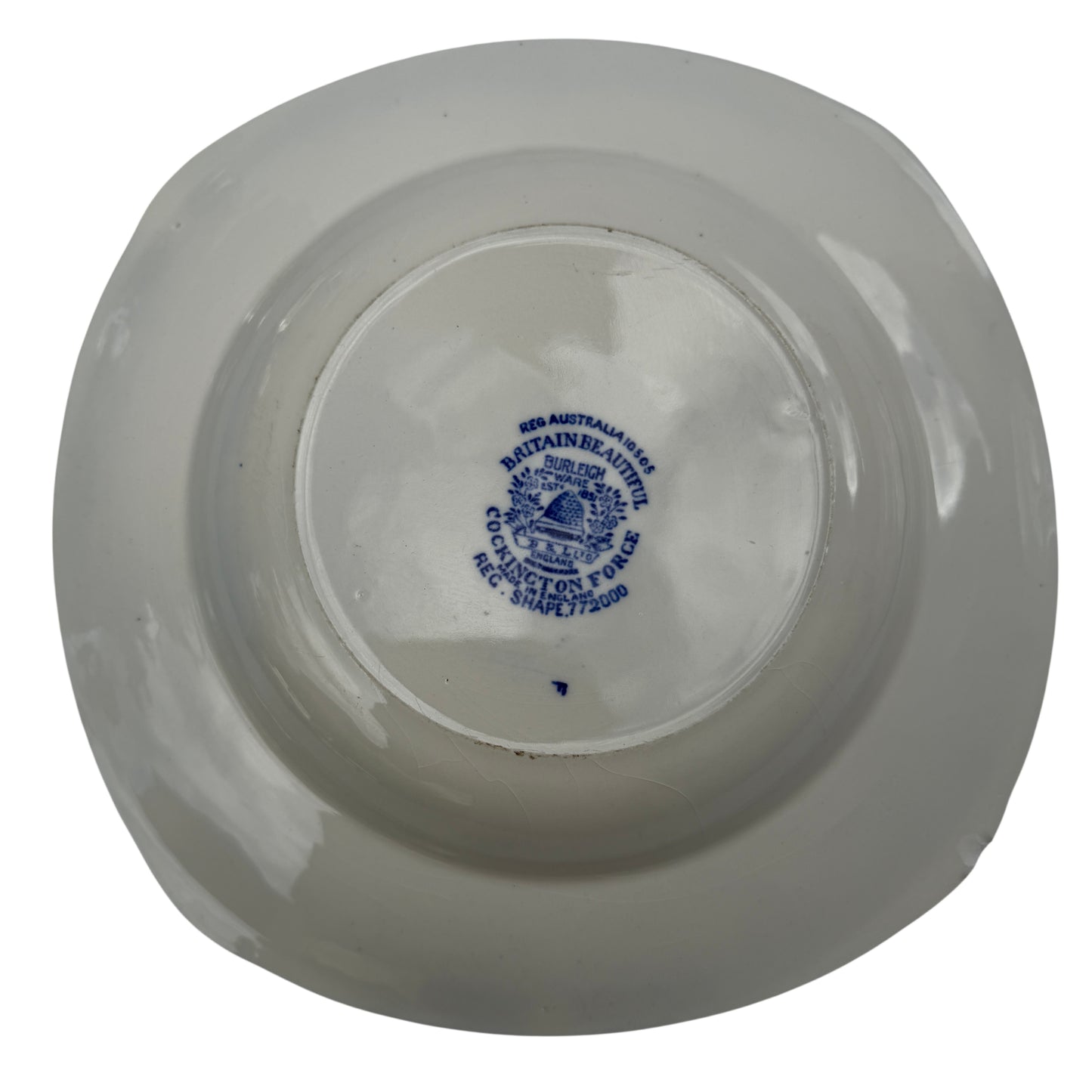 Two vintage ceramic soup bowls with pastoral scene and gilt edging