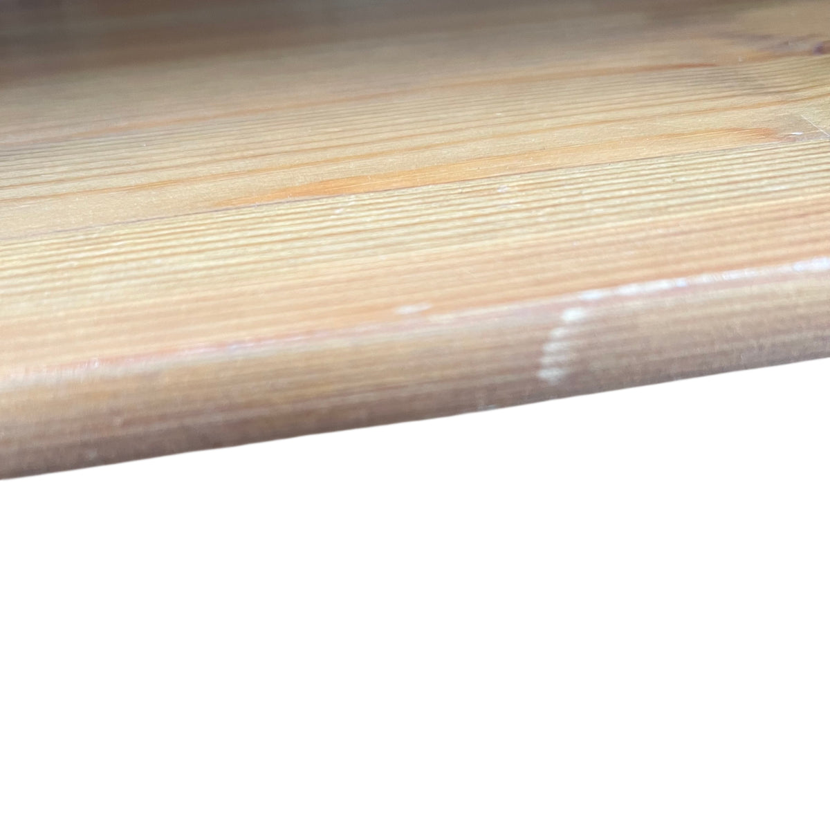 Rear view of pine bookcase showing vertical tongue and groove back panels
