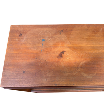 Teak veneer display bookcase with glazed sliding doors lower section