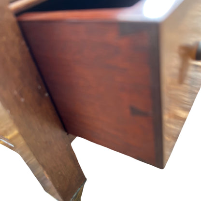 Interior of Canterbury rack with three vertical dividers for magazines or records