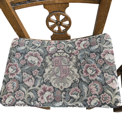 Wooden frame of Old Charm bar stool with visible surface scratches and wear