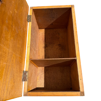 Front panel of vintage pine chest with recessed framed panels