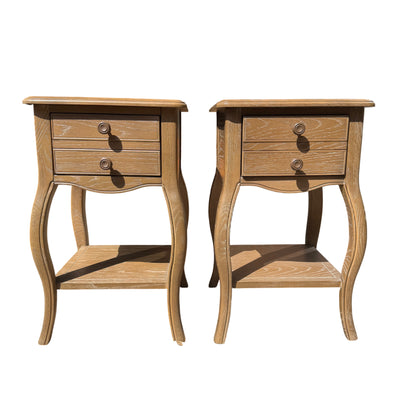 Oak-effect bedside cabinet top showing painted grain finish