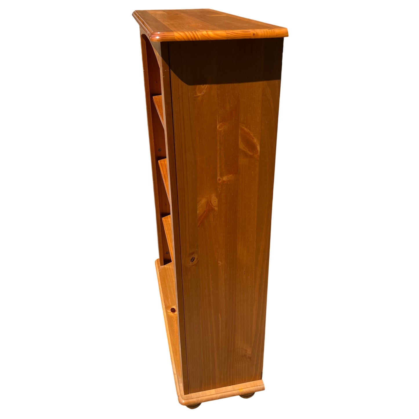 Top surface of oak cabinet with subtle surface marks and grain