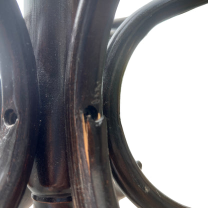 Worn finish and surface marks visible on vintage pine dresser shelves and top