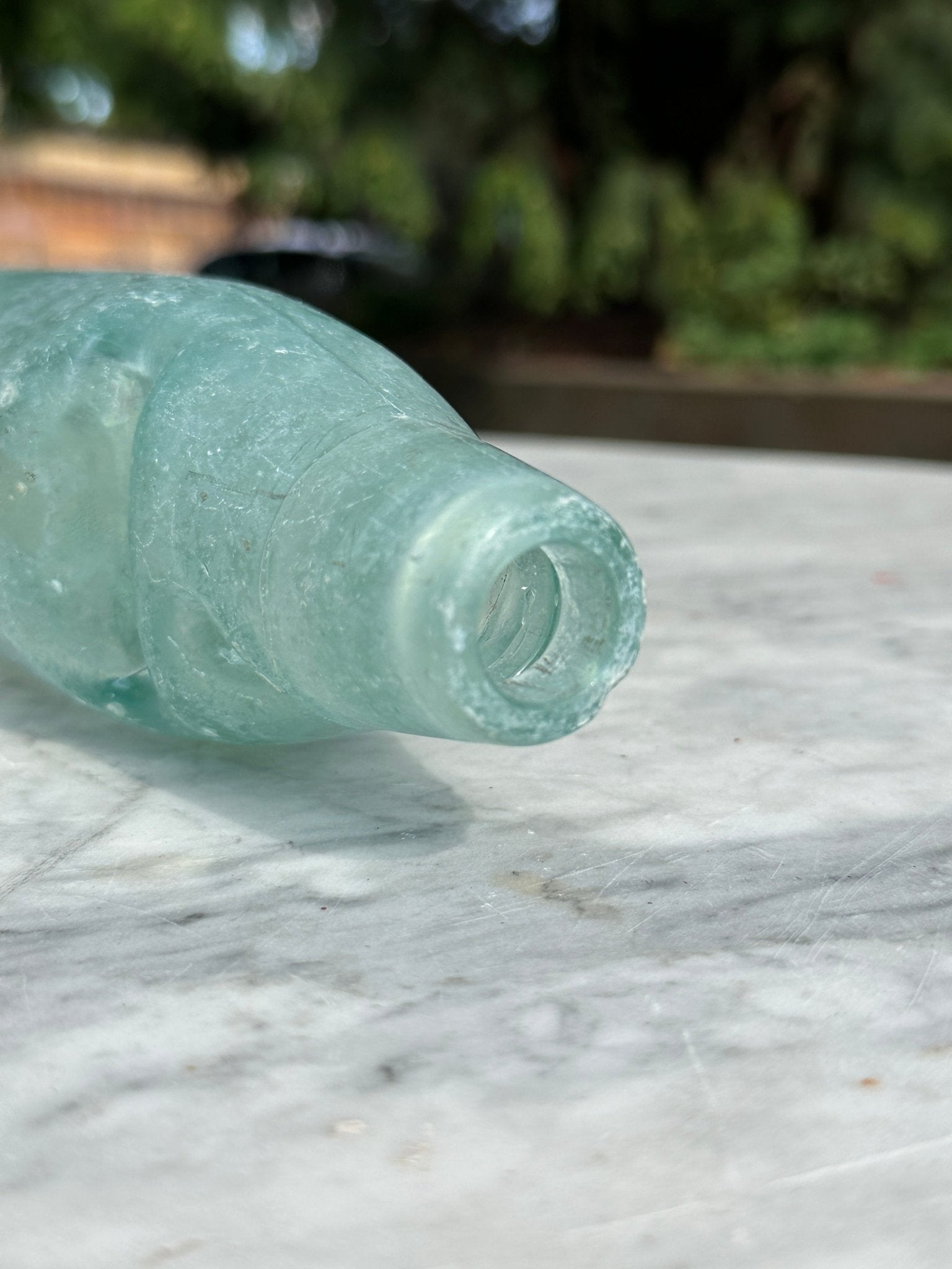 Greenoaf Antique Aqua Blue Glass Bottle - Vintage Glass BottleThe Furniture Recycling ShopBottle