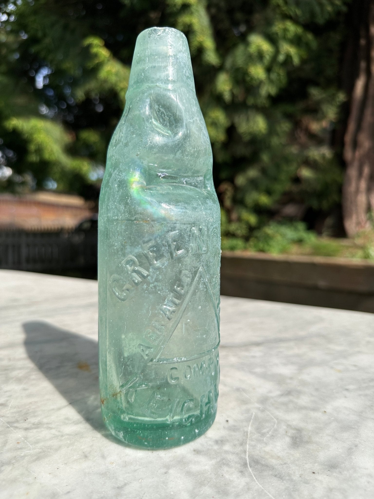Greenoaf Antique Aqua Blue Glass Bottle - Vintage Glass BottleThe Furniture Recycling ShopBottle