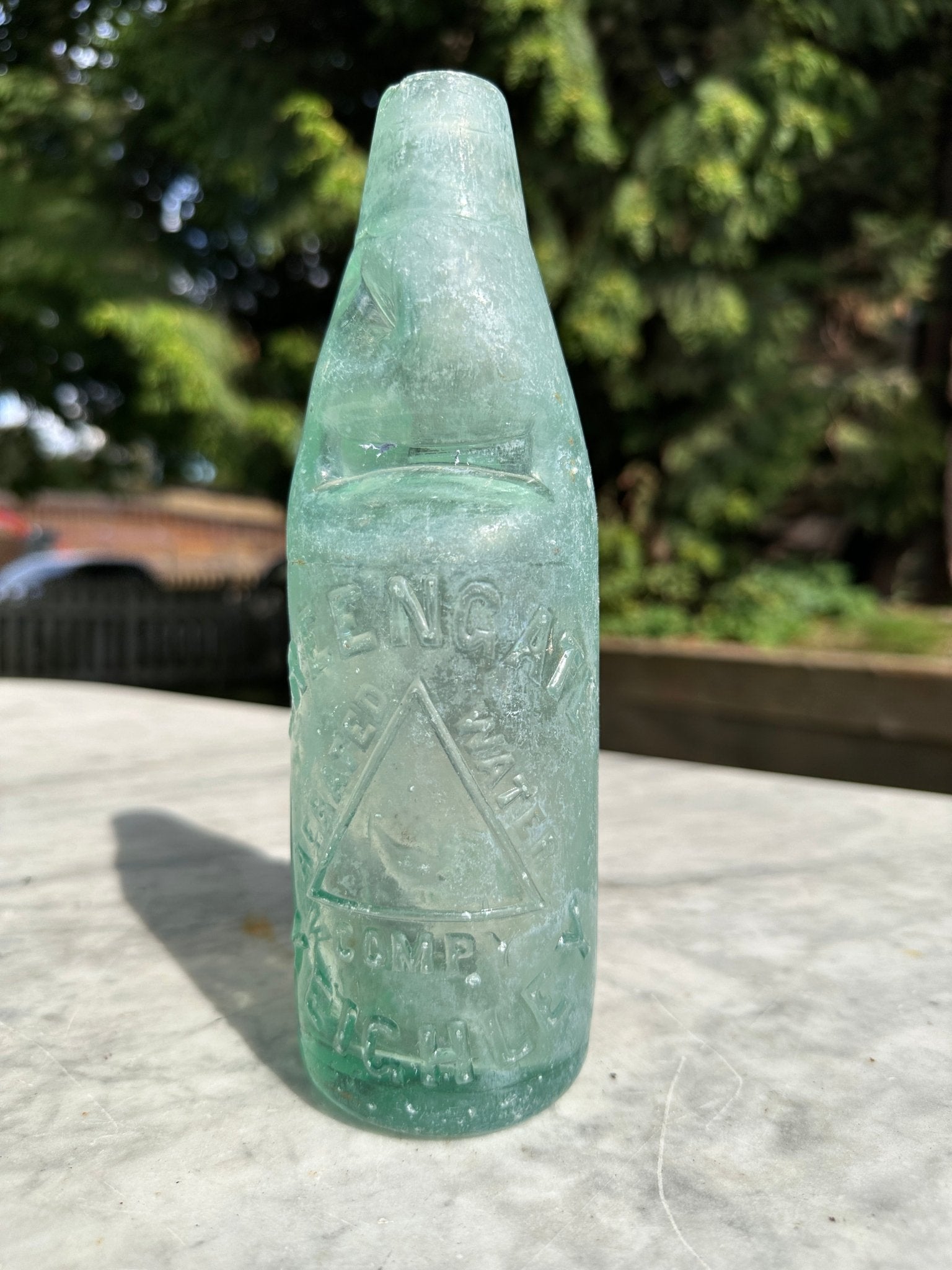 Greenoaf Antique Aqua Blue Glass Bottle - Vintage Glass BottleThe Furniture Recycling ShopBottle