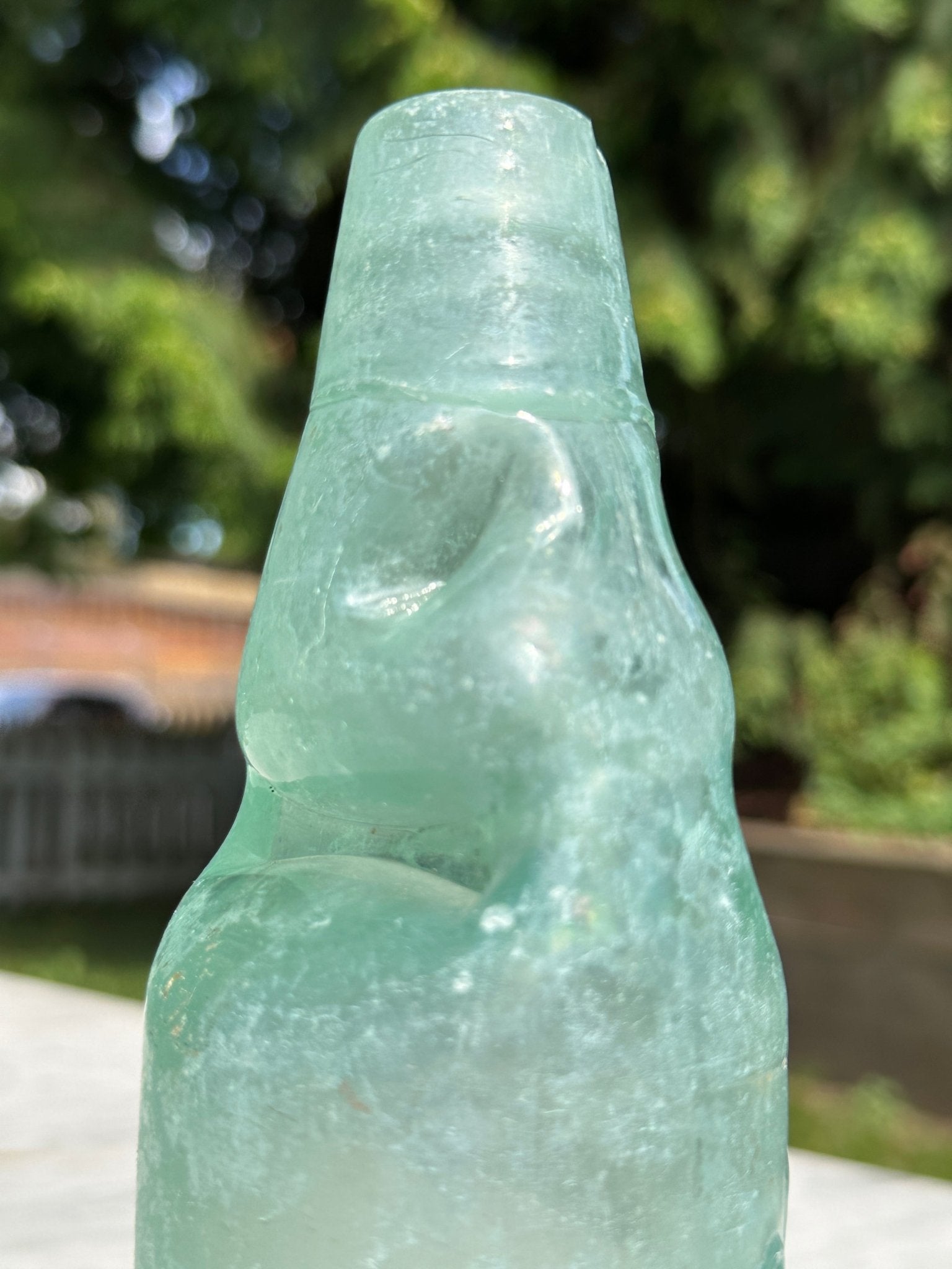 Greenoaf Antique Aqua Blue Glass Bottle - Vintage Glass BottleThe Furniture Recycling ShopBottle