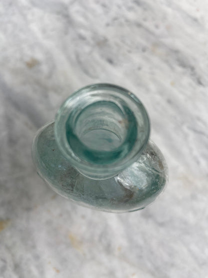 G.W. Worfolk Chemist, Ilkley Antique Aqua Blue Glass Bottle - Vintage Glass BottleThe Furniture Recycling ShopBottle