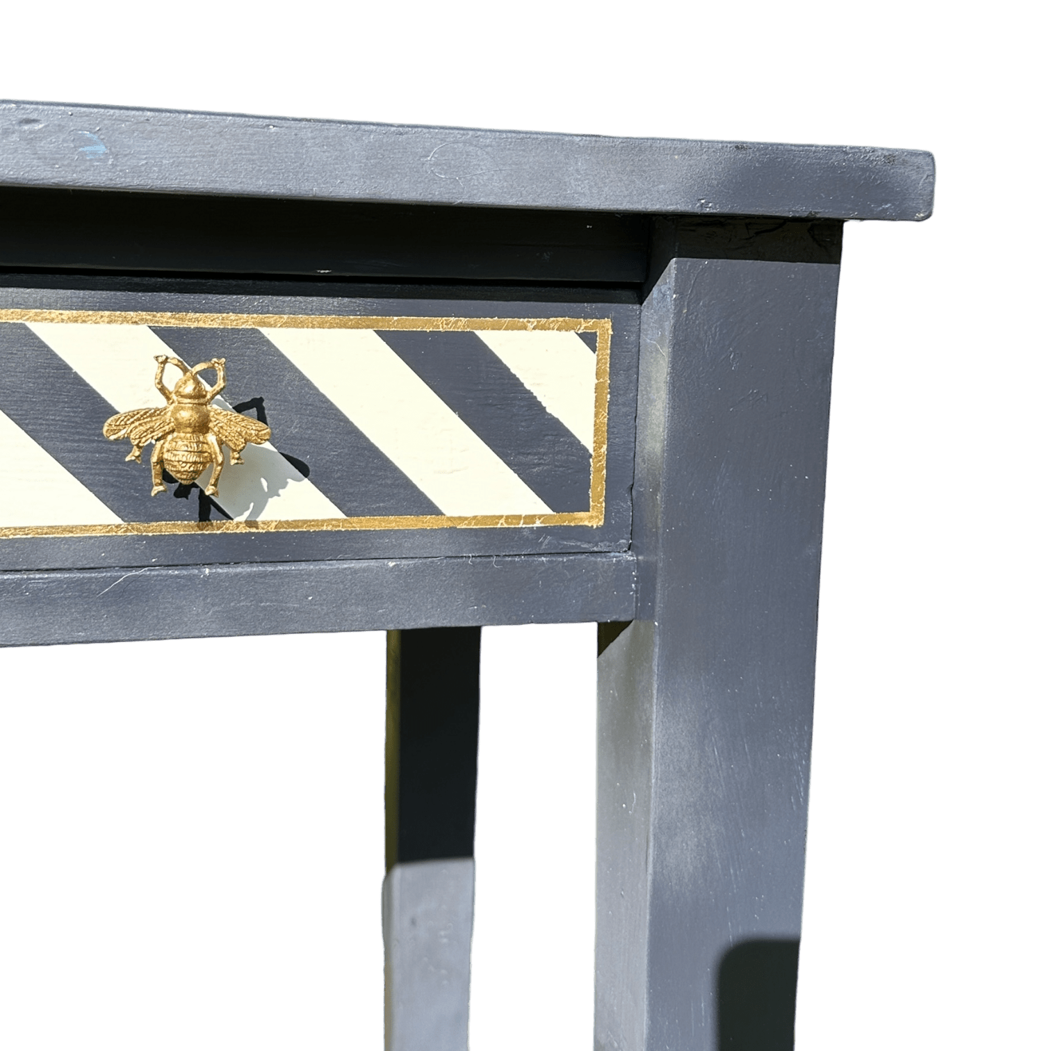 Hand Painted Single Draw Console/Hall/Writing Table With Hand Painted Fine Art Bee.The Furniture Recycling Shop
