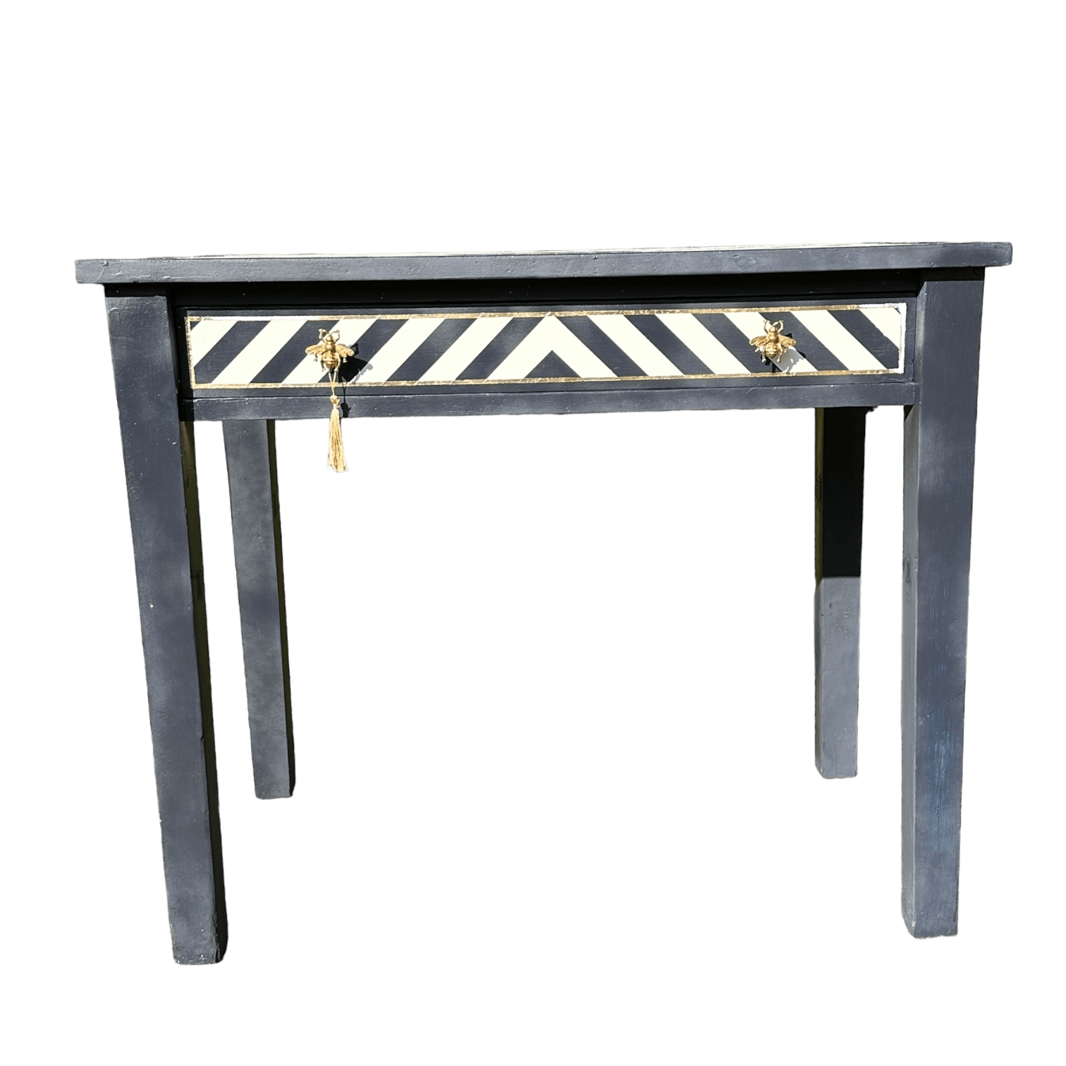 Hand Painted Single Draw Console/Hall/Writing Table With Hand Painted Fine Art Bee.The Furniture Recycling Shop