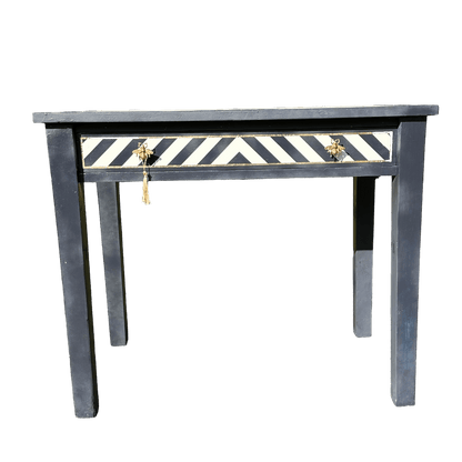 Hand Painted Single Draw Console/Hall/Writing Table With Hand Painted Fine Art Bee.The Furniture Recycling Shop