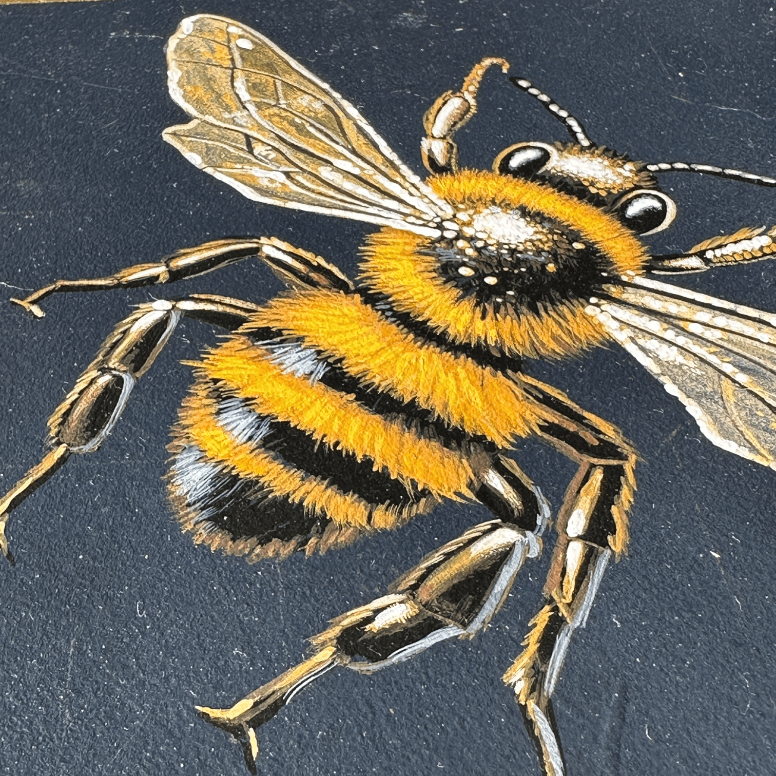 Hand Painted Single Draw Console/Hall/Writing Table With Hand Painted Fine Art Bee.The Furniture Recycling Shop