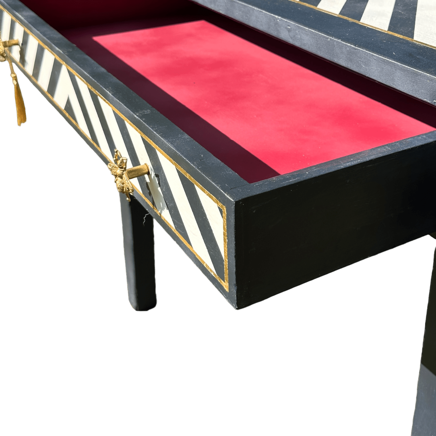 Hand Painted Single Draw Console/Hall/Writing Table With Hand Painted Fine Art Bee.The Furniture Recycling Shop