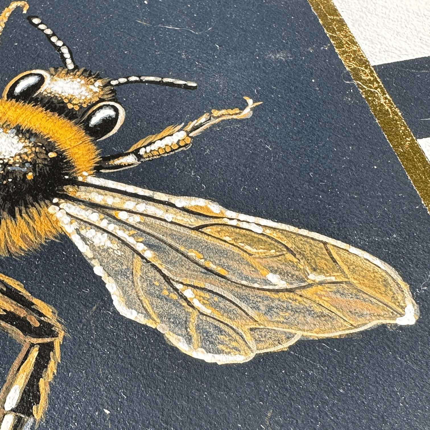 Hand Painted Single Draw Console/Hall/Writing Table With Hand Painted Fine Art Bee.The Furniture Recycling Shop