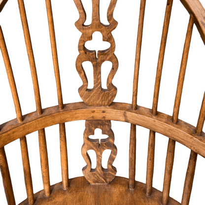 Handcrafted Vintage Wooden Rocking Chair with Spindle Fiddle BackThe Furniture Recycling Shop