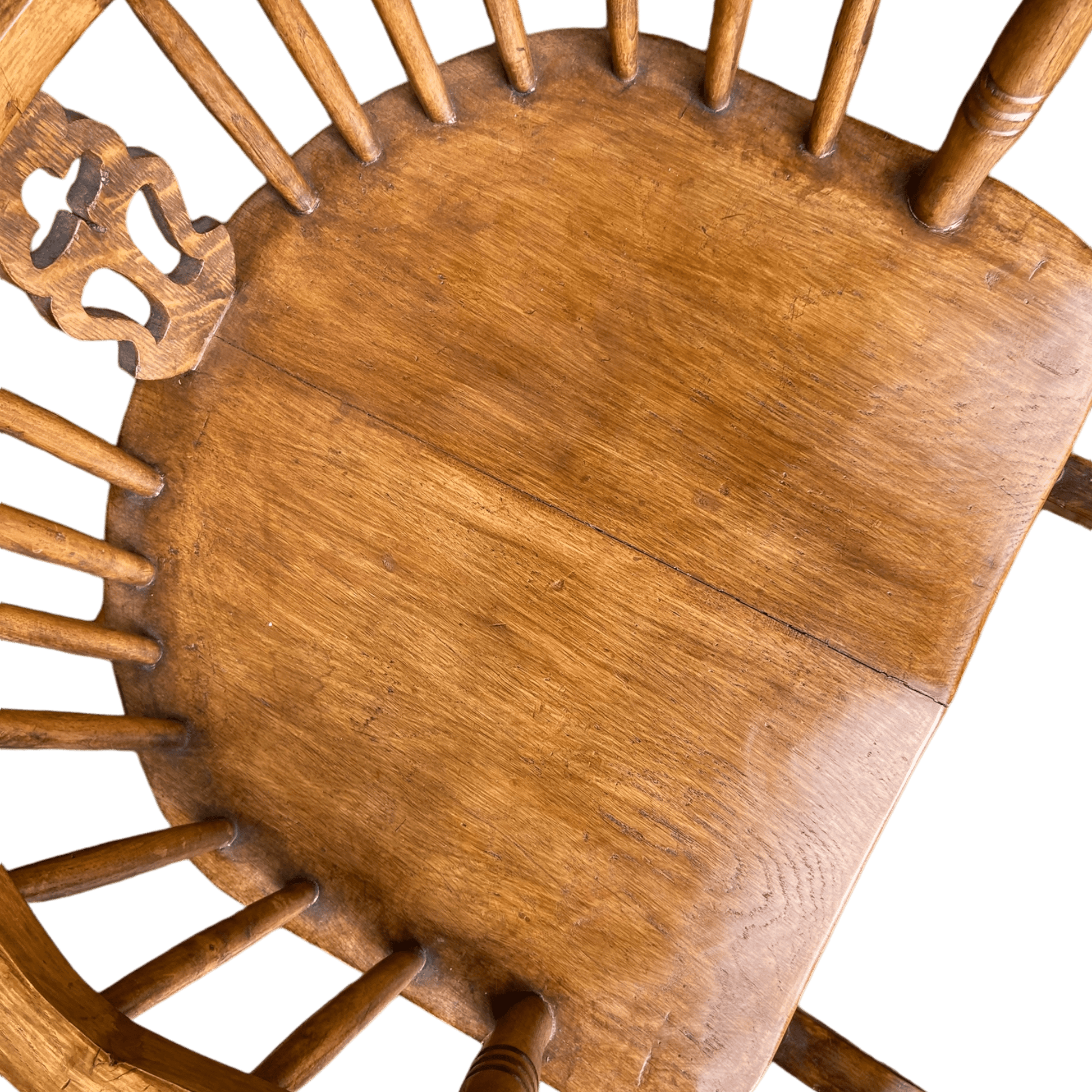 Handcrafted Vintage Wooden Rocking Chair with Spindle Fiddle BackThe Furniture Recycling Shop