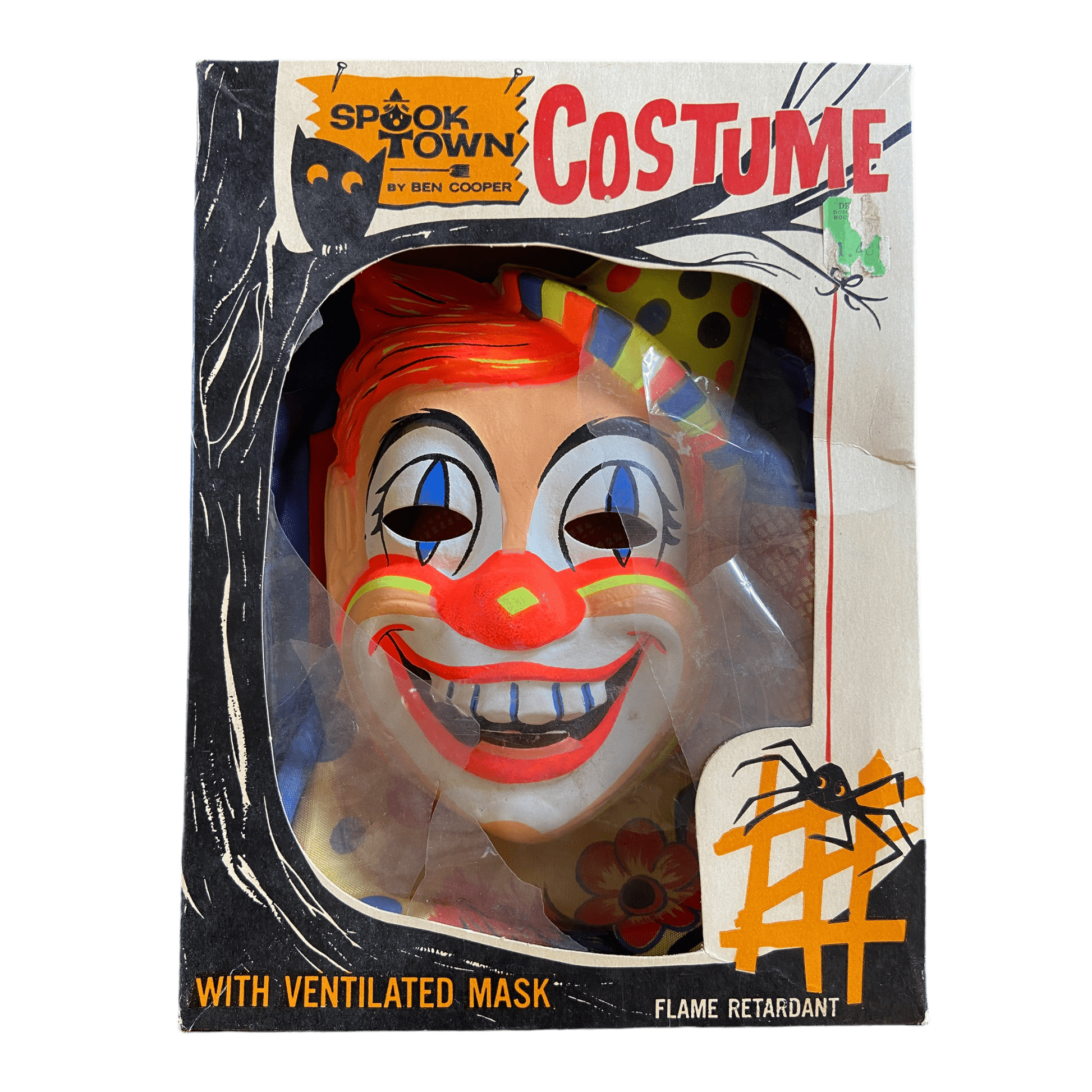 Highly collectable authentic 1960's Vintage Halloween Clown Mask & Costume from Ben Cooper Inc. USA Size Medium (8 - 10)The Furniture Recycling ShopHalloween Dress Up