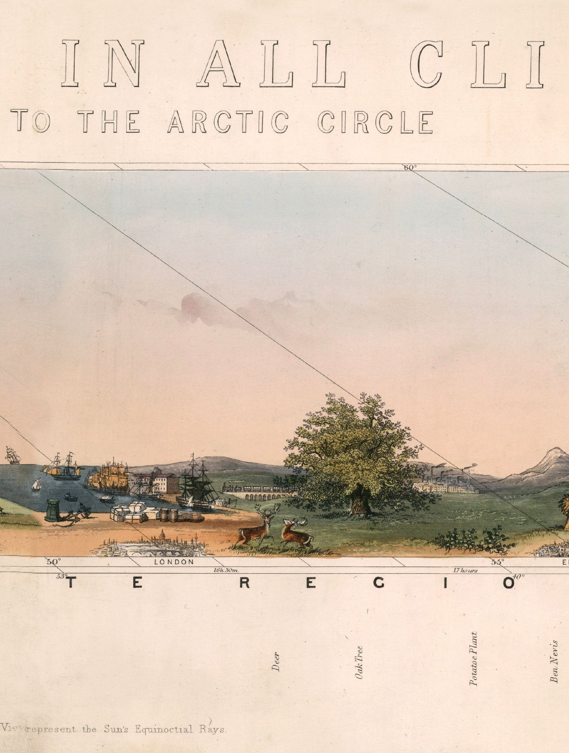 c 1852 view of nature in all climates from the equator to the arctic circle - premium glass-fronted framed art print with solid wood frame, adds elegance to your decor