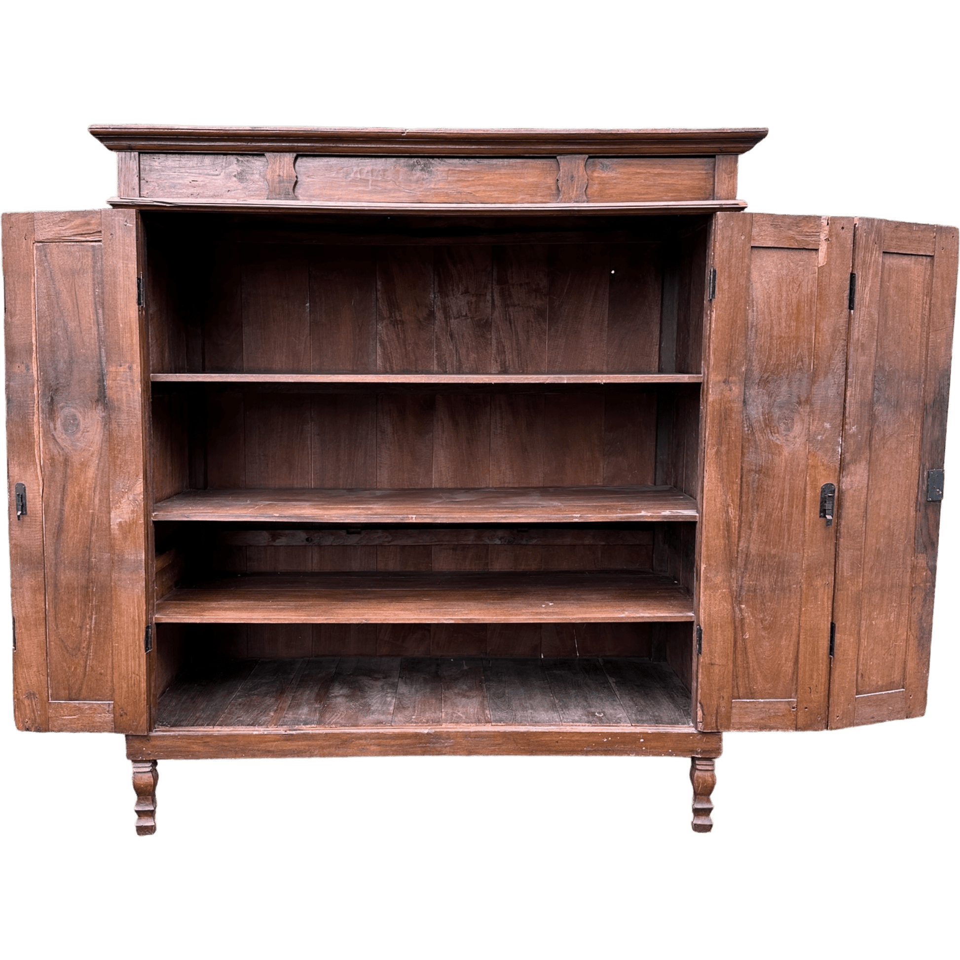Huge Asian Hardwood Kitchen Larder Shelving Cabinet Dresser With Double Hinged DoorsThe Furniture Recycling Shop