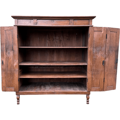 Huge Asian Hardwood Kitchen Larder Shelving Cabinet Dresser With Double Hinged DoorsThe Furniture Recycling Shop