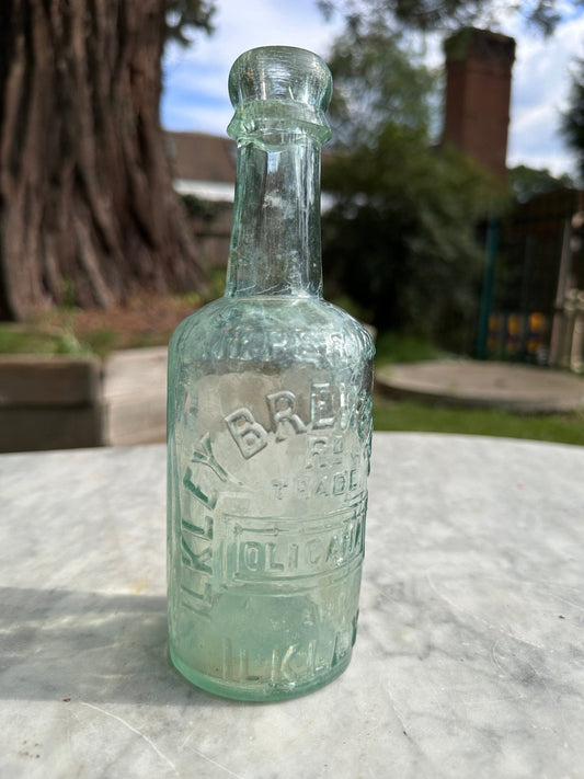 Ilkley Brewery Antique Aqua Blue Glass Bottle - Vintage Glass BottleThe Furniture Recycling ShopBottle