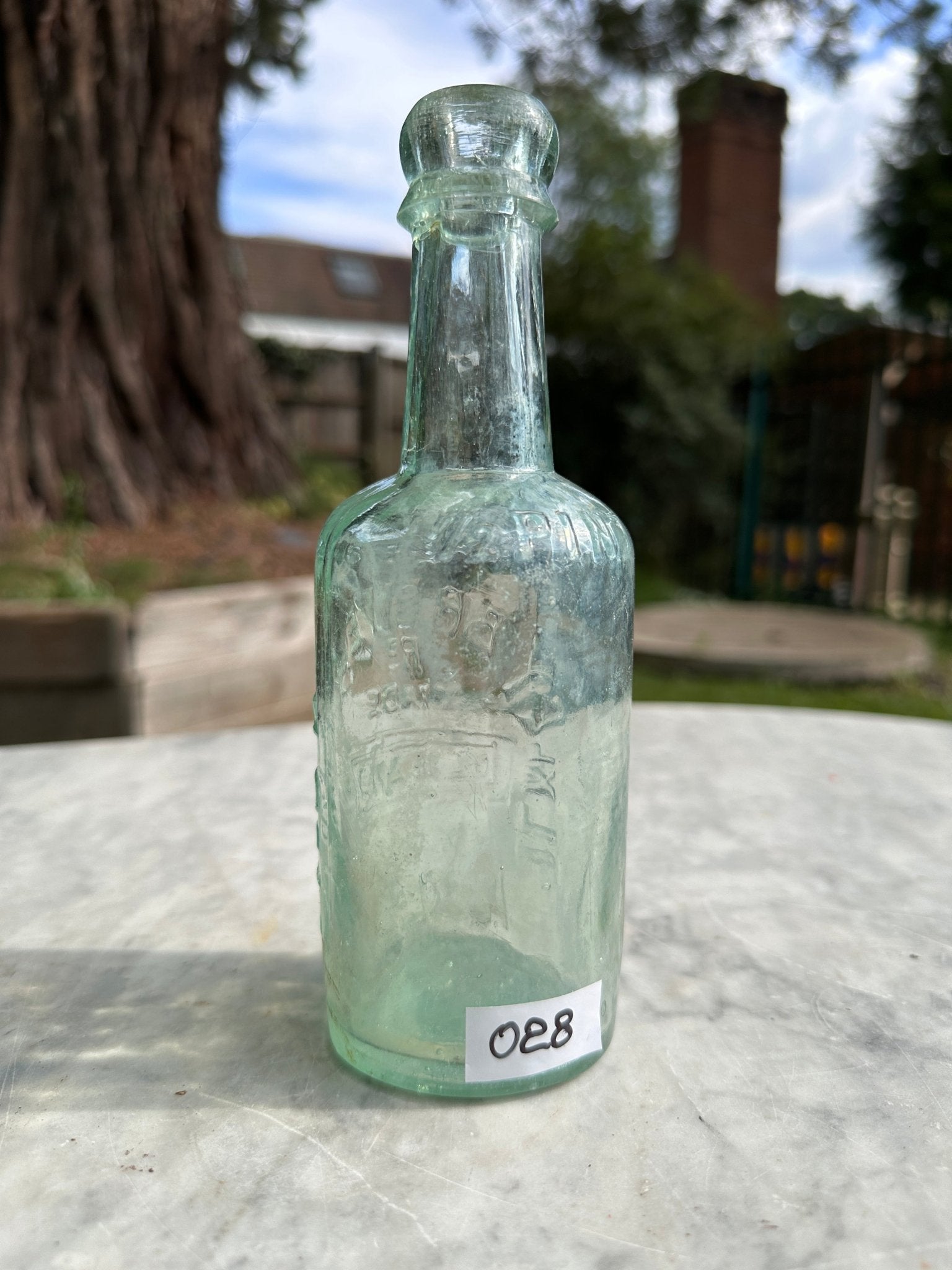 Ilkley Brewery Antique Aqua Blue Glass Bottle - Vintage Glass BottleThe Furniture Recycling ShopBottle