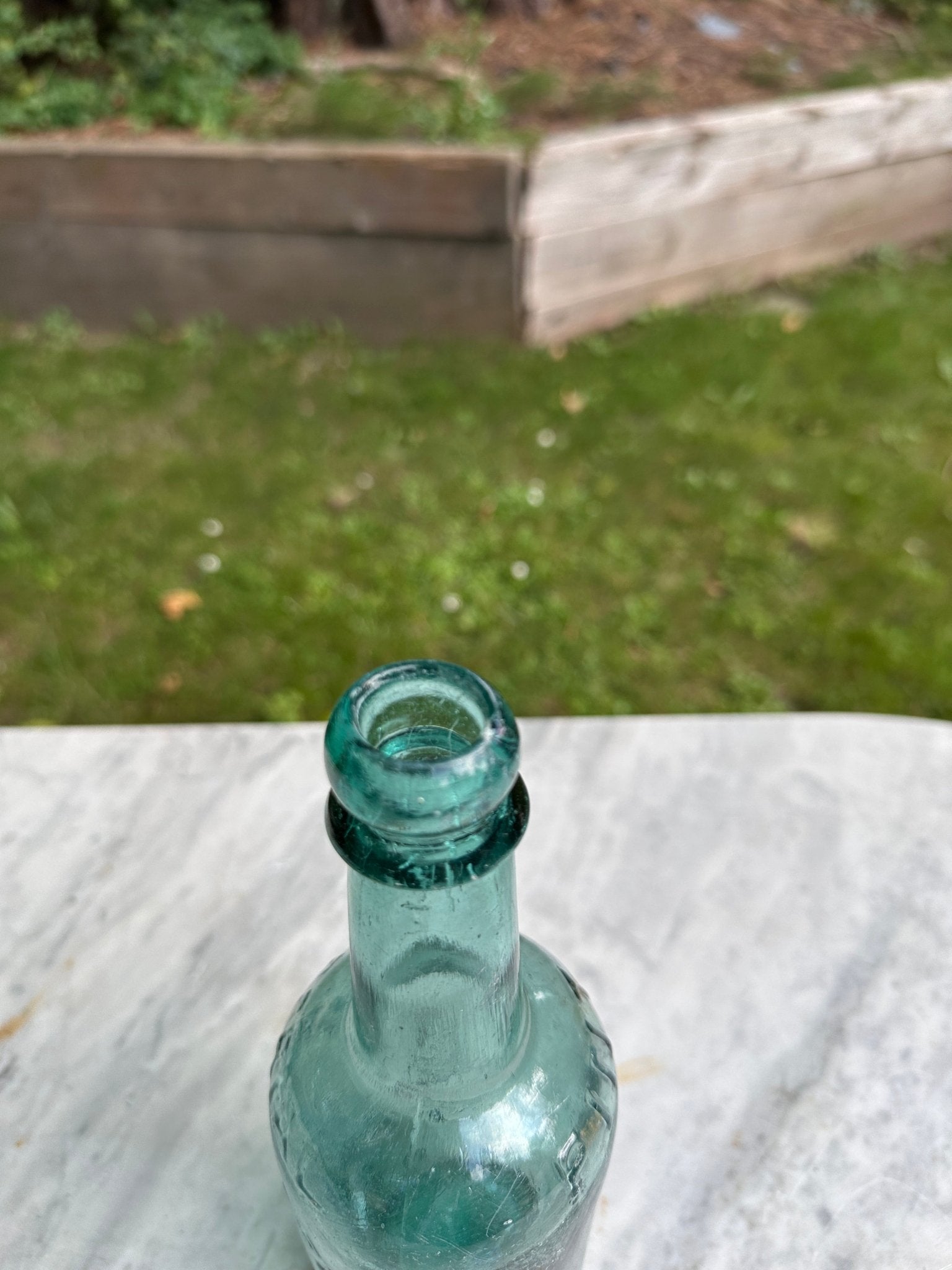 Ilkley Brewery Antique Aqua Blue Glass Bottle - Vintage Glass BottleThe Furniture Recycling ShopBottle